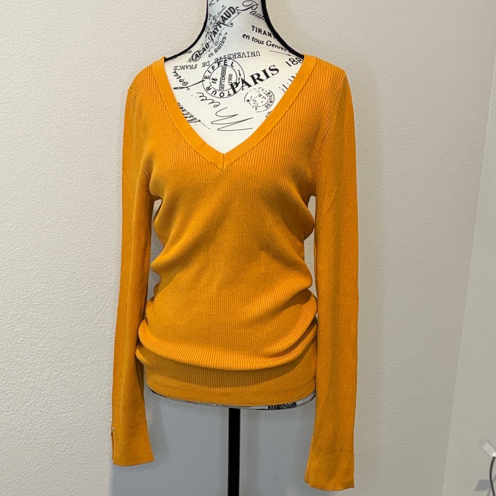 White House Black Market Mustard Sweater